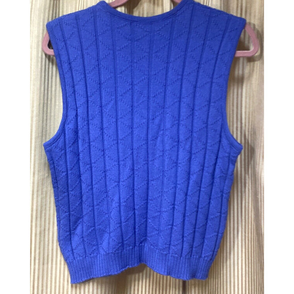Pendleton VINTAGE 100% Virgin Wool Women's Cable Knit Sweater Vest Lavendar L - Picture 6 of 12